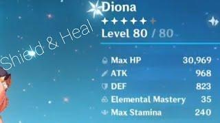 30K HP Diona shield and heal showcase +build