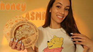 ASMR Honey Triggers  beeswax, woodwick candle, honeycomb, etc. 