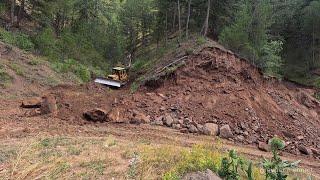 Caterpillar D7g Bulldozer Removes Rocks in New Road Construction #caterpillar #bulldozer