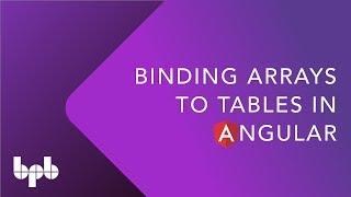 Binding Arrays to Tables in Angular