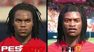 FIFA 17 vs PES 2017 Faces Comparison - Bayern Munchen: Robben, Sanches, Douglas Costa