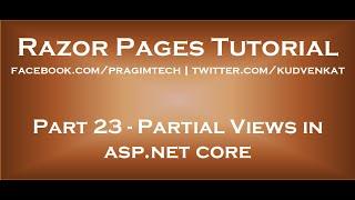 Partial views in asp net core