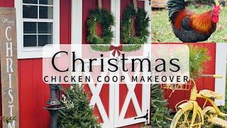 Christmas  DIY Chicken Coop Makeover| Decorate the Chicken Coop with me for Christmas! 