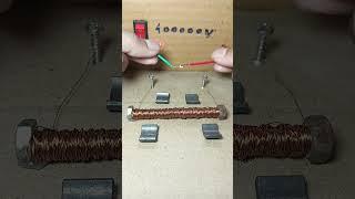 Electromagnetic and high voltage current #experiment #tech #shortfeed
