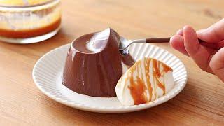 オーブンなし!キャラメル・ココアプリンの作り方 Eggless Jiggly Caramel Cocoa Pudding＊without oven｜HidaMari Cooking