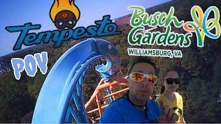 Tempesto High Speed Launch Coaster Front Row Ride & Review POV Busch Gardens Williamsburg 2024