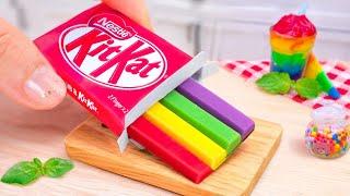  Sweet Miniature RAINBOW KITKAT Chocolate Cake -Tiny Colorful Chocolate Cake Dessert by Mini Yummy