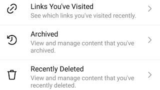 instagram recently deleted option not showing problem/fix