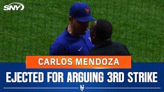 Carlos Mendoza ejected after questionable strike three call on Francisco Alvarez | SNY