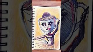 Can You Believe I Drew a Ballerina Cappuccina Without Lifting My Pen? #drawing #memes