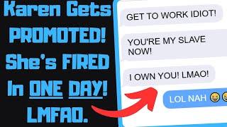 r/EntitledPeople - Power Tripping Karen Becomes NEW BOSS! Gets DEMOTED Instantly lol