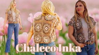 Chaleco Inka 🩷 Cómo tejer un chaleco con Grannys fácil y Bonito 