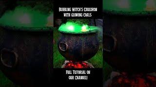 Bubbling Witch's Cauldron with Glowing Coals  #halloween #shorts