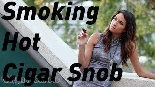 Smoking Hot Cigar Snob feat. Boutique Blends cigars (Aging Room, Swag) & model Jessica Santiago