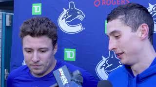 Ilya Mikheyev, Andrei Kuzmenko and media | Day 1 of 2022 Canucks Training Camp at Whistler B.C.