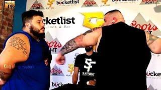 200 kg big Frank vs Bouncer. Slap contest 2019