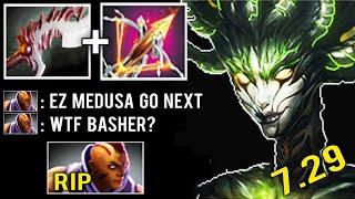 NEW STYLE BASHER MEDUSA Megacreep Defense vs Anti Mage Crazy Rapier Knockback Comeback 7.29 Dota 2