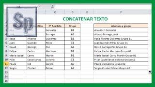 Excel - Concatenar texto. Unir textos de celdas en Excel. Tutorial en español HD