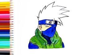 How To Draw Kakashi Hatake From Naruto || Easy Kakashi Hatake Pencil Colour Drawing Step By Step