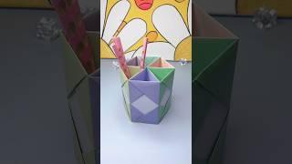 How to make pen and pencil stand with paper diy penholder craft easy paper craft ideas #penholder