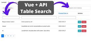 Vue + Laravel API: Table Search and Column Search