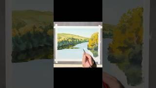Painting the Willamette River with Poster Paints #artshorts