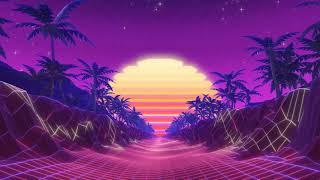 4 Hours 4K Retro Sunset Walk Through Neon Path Palm Trees 80s Visuals Relaxation Without Music