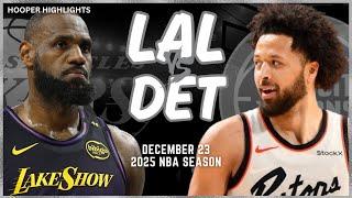 Los Angeles Lakers vs Detroit Pistons Full Game Highlights | Dec 23 | 2025 NBA Season