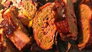Smoked Bacon Wrapped Pork Fatty | Masterbuilt Smoker |