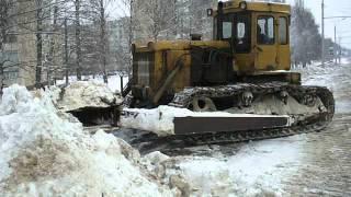 T-170B dozer tractor pushin" snow. TURBO!