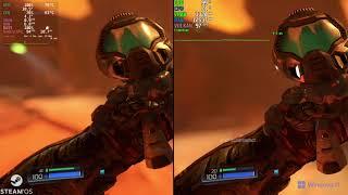 SteamOS vs Windows 11 Benchmark - Doom - Steam Deck