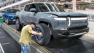 Inside US Mega Factory Producing the Massive Rivian Electric Truck - Production Line