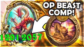 Extremely STRONG and RARE Beast COMP! | Hearthstone Battlegrounds