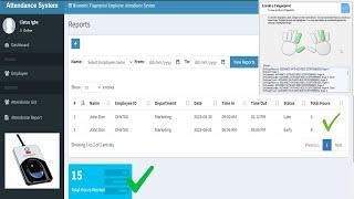 Online Biometric Fingerprint Employee Attendance System in PHP MySQL and VB Source Code