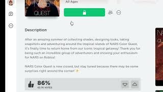 WHAT happened to the NARS COLOR QUEST experience in ROBLOX?