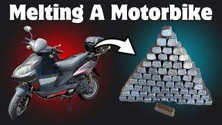 Melting A Motorbike - Big Break Down - Bulk Aluminum Bars - ASMR Metal Melting -  Free Copper