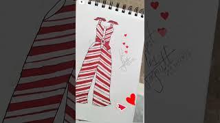 fashion illustration by jagruti #illustrationnation #art #shorts #short #shortvideo #dress #trending
