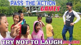 Try not to Laugh  Pass the Action - Best Games with Kids ️ Semboi-Kuki