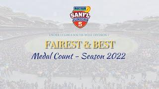 Under 13 Girls South West Division 1 B&F   Season 2022