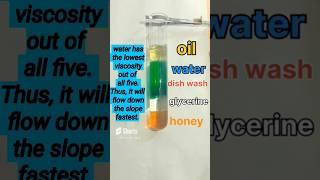 Water has lowest viscosity #trending #shorts#water #oil #hydrogen