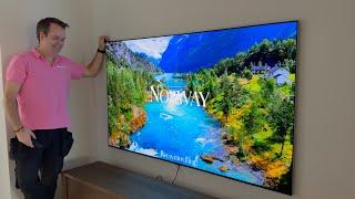 2024 LG 77" G4 4K OLED evo TV unboxing and wall mounting