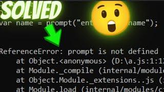 Fixing 'Prompt Not Defined' | Learn How to Take User Input and Run JavaScript Code in Vs Code 2024