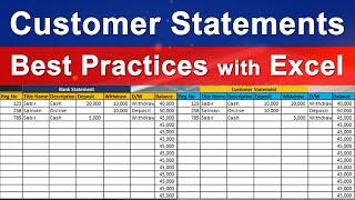 Bank Account Maintain in Excel | Customer Statement in Excel | Advanced Excel #exceltutoring