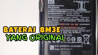 Ciri ciri Baterai BM3E original bawaan handphone