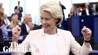 'Emotional moment': Ursula von der Leyen re-elected European Commission president