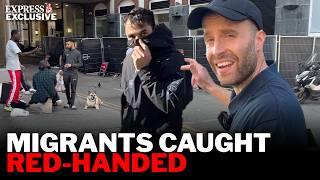 Migrant THREATENS Express reporter outside London asylum seeker hotel
