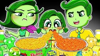 Best of Dessert GREEN YELLOW Food Mukbang Animation With Disgust Family | Inside Out 2 Animation