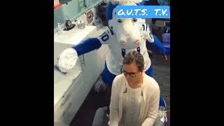 KAREN HIT WITH A PIE BY MASCOT