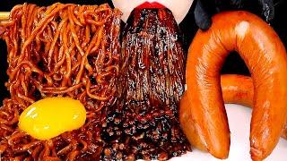 ASMR MUKBANG | 짜장불닭팽이버섯 트러플짜파게티 먹방 TRUFFLE BLACK BEAN NOODLES SPICY ENOKI MUSHROOMS EATING SOUNDS咀嚼音