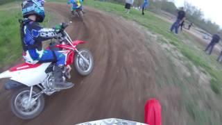 Jordan rides her Honda CRF 70 at Delta MX kids track 5/7/16 Go Pro view